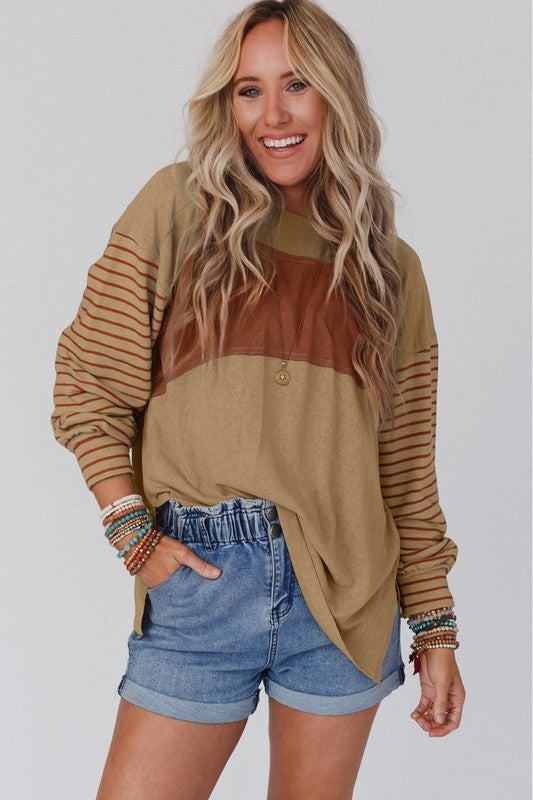 Color block stripe tunic