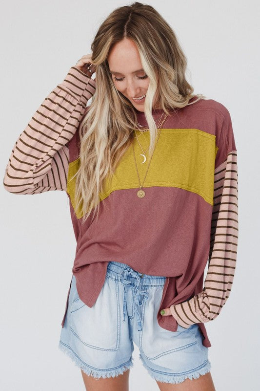 Color block stripe tunic