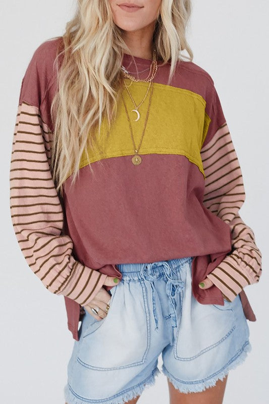 Color block stripe tunic