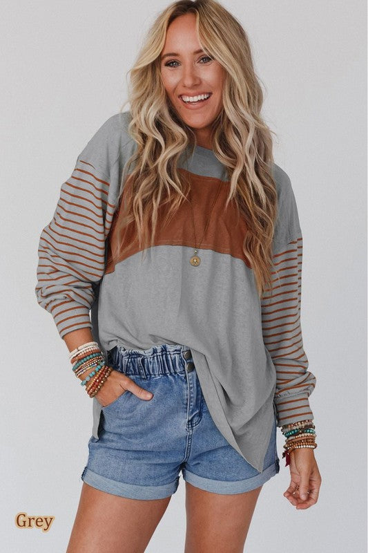Color block stripe tunic
