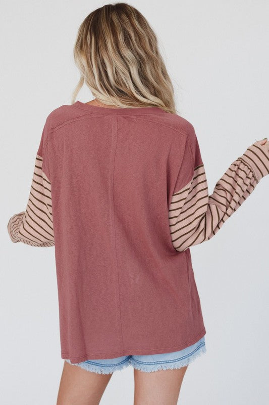 Color block stripe tunic