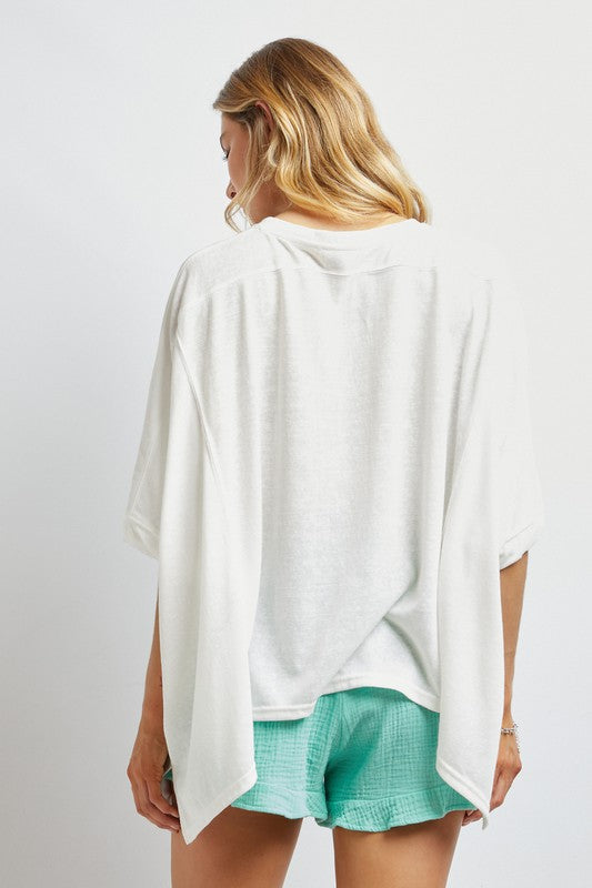 Solid Round Neck Loose Top
