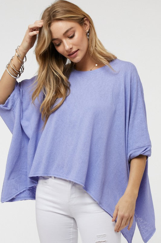 Solid Round Neck Loose Top