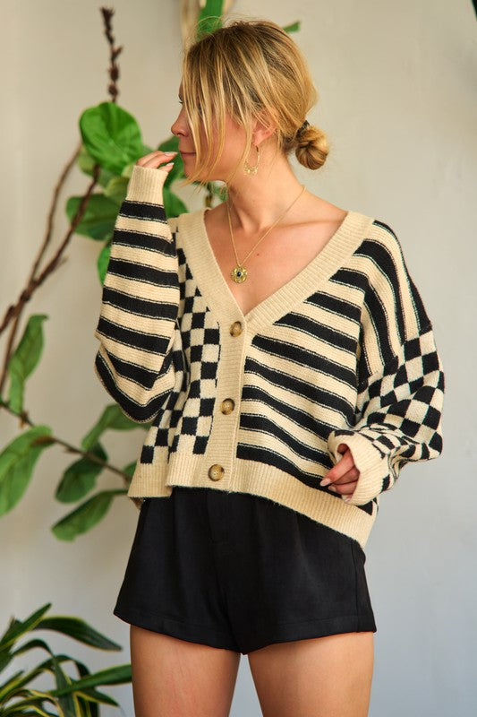 Gwen Checker Cardigan