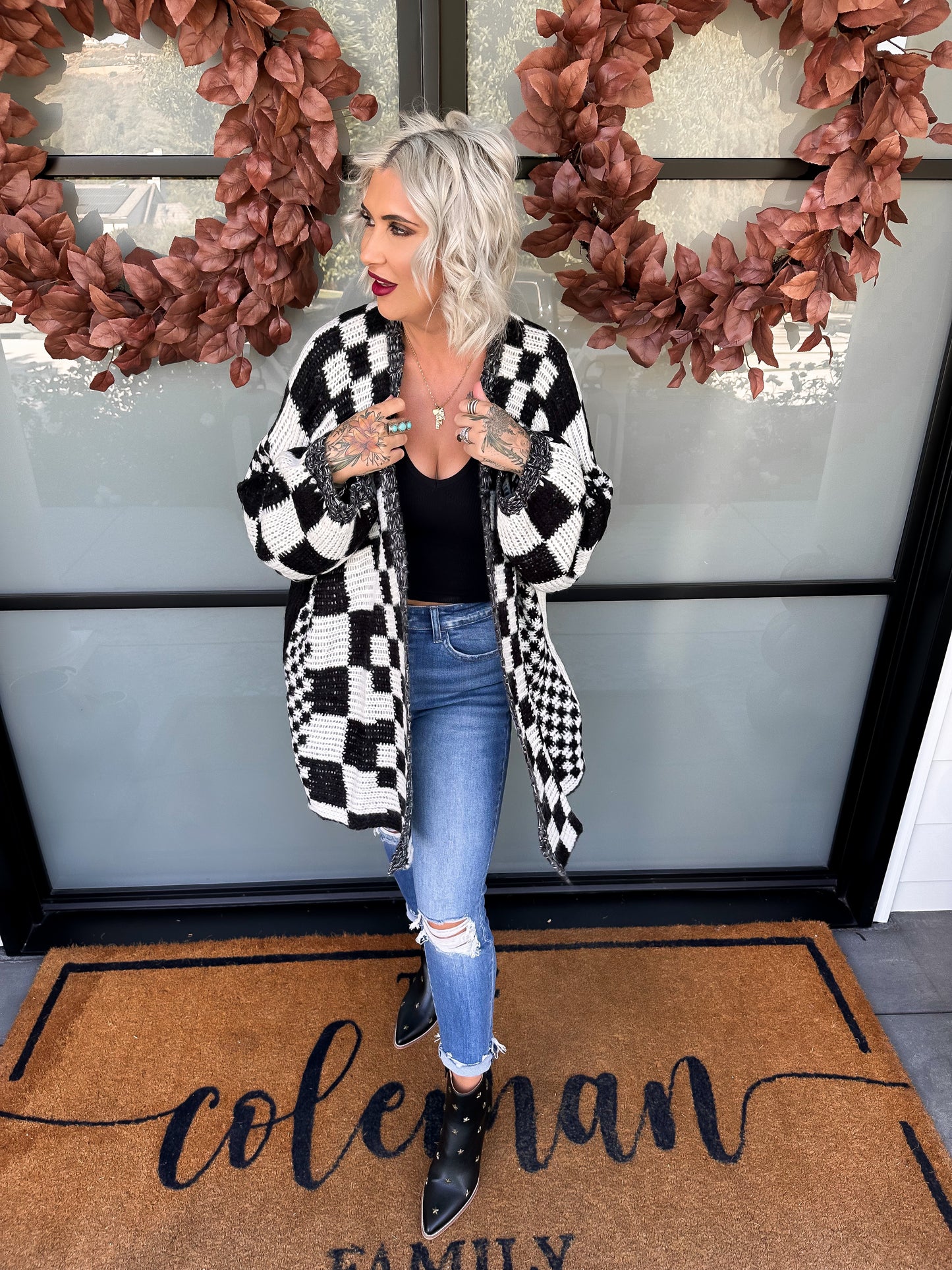 Checkered Cardigan