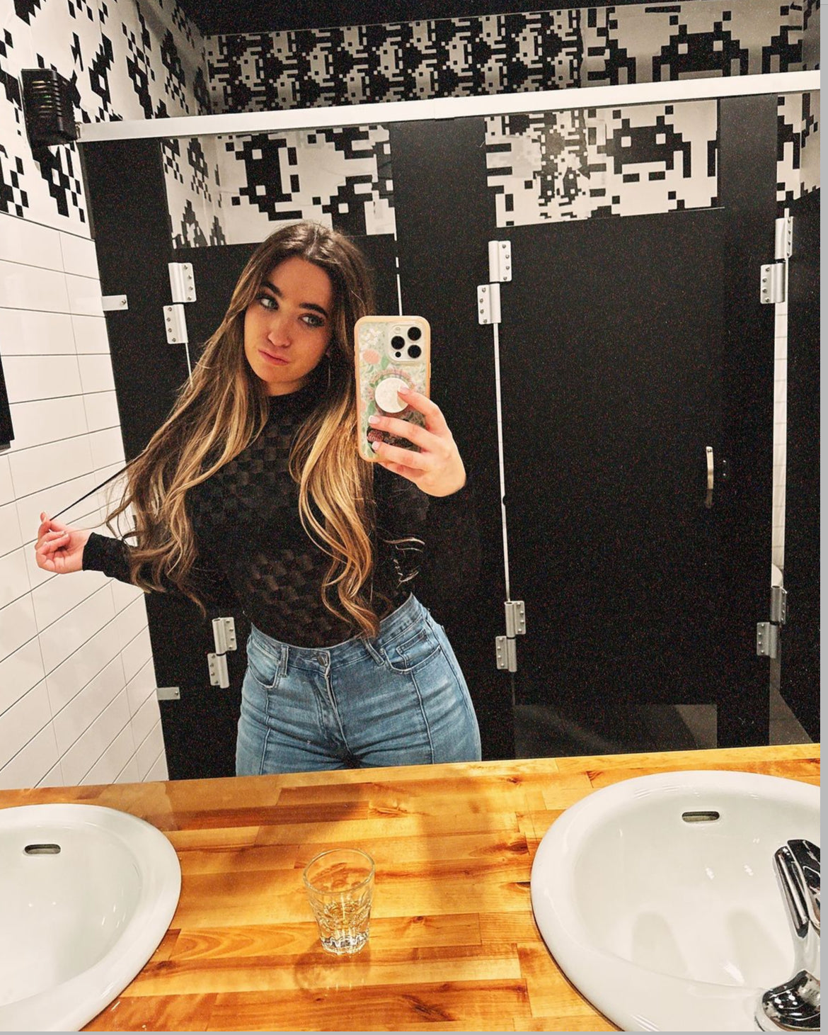 VELVET CHECKERED BODYSUIT