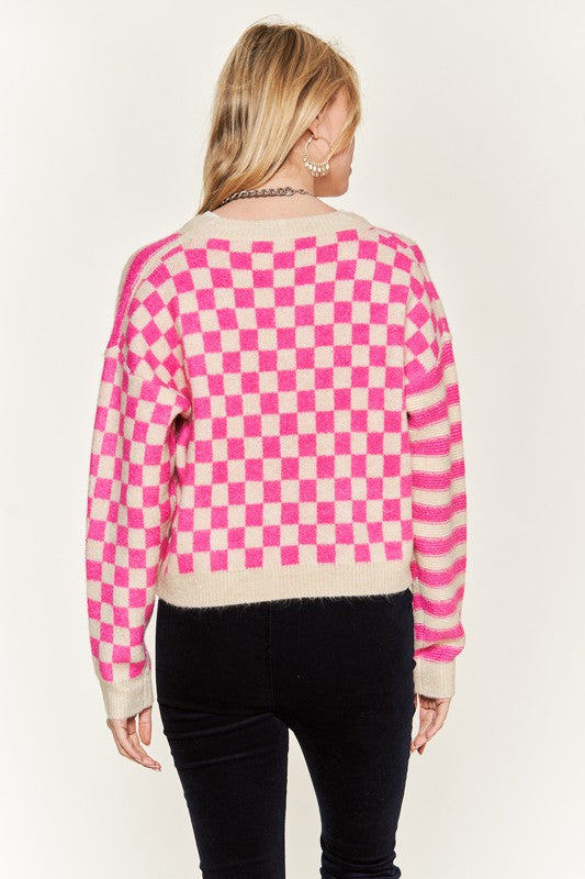 Gwen Checker Cardigan
