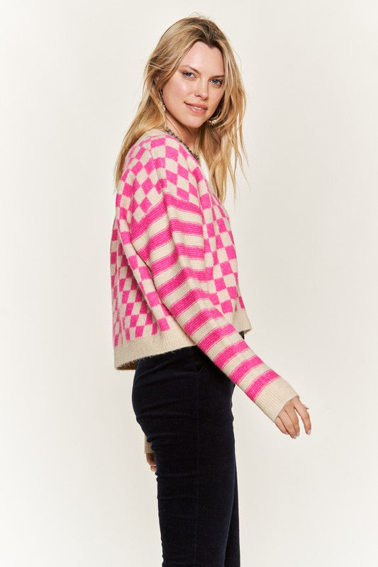 Gwen Checker Cardigan