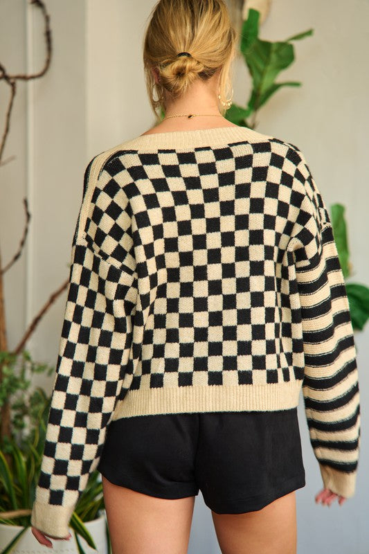 Gwen Checker Cardigan