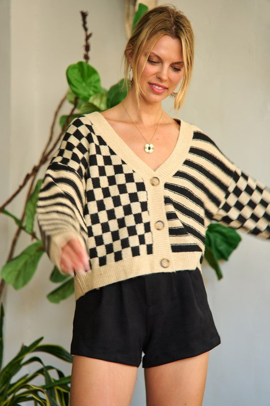 Gwen Checker Cardigan