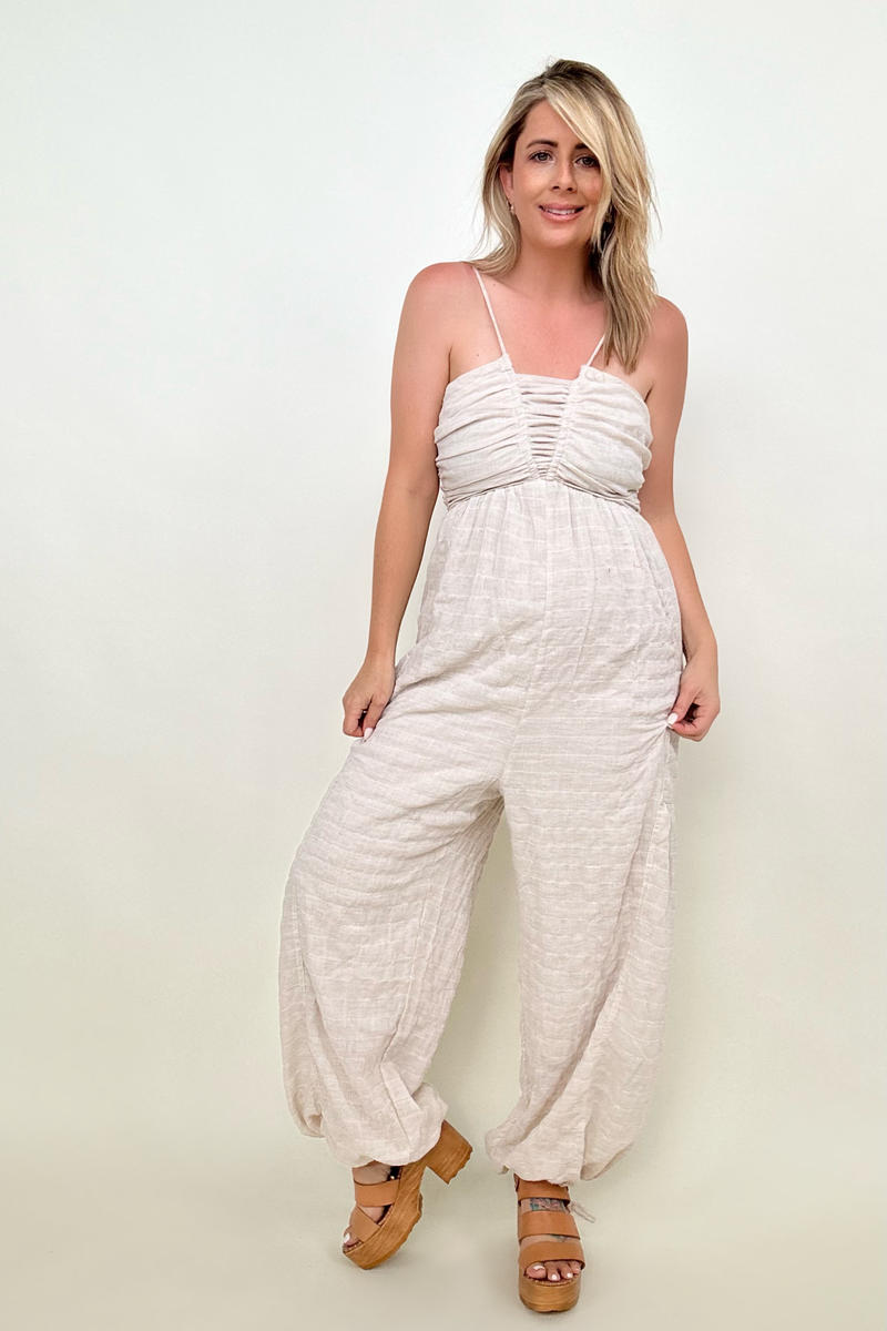 Palm Beach Tie Back Woven Jumpsuit