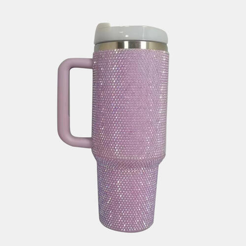 Bling Stainless Steel Tumbler with Straw