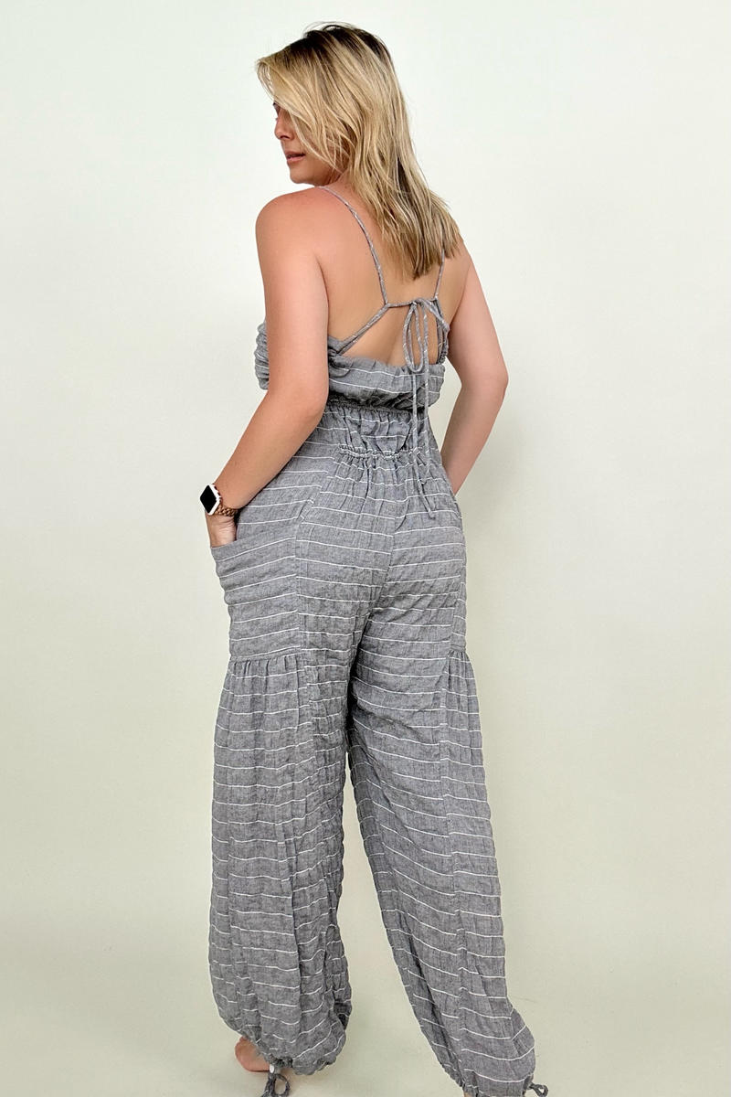 Palm Beach Tie Back Woven Jumpsuit