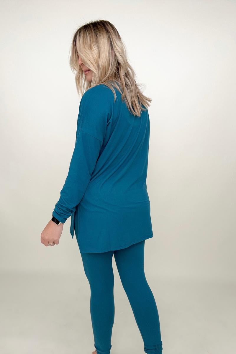 Zenana Brushed Microfiber Long Sleeve Top And Legging Set