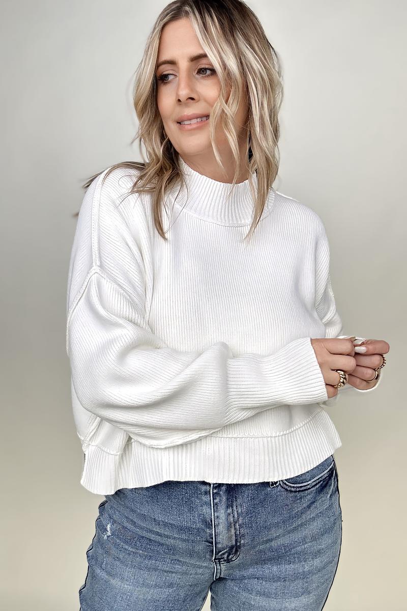 Zenana Oversized Cropped Sweater With Size Slits