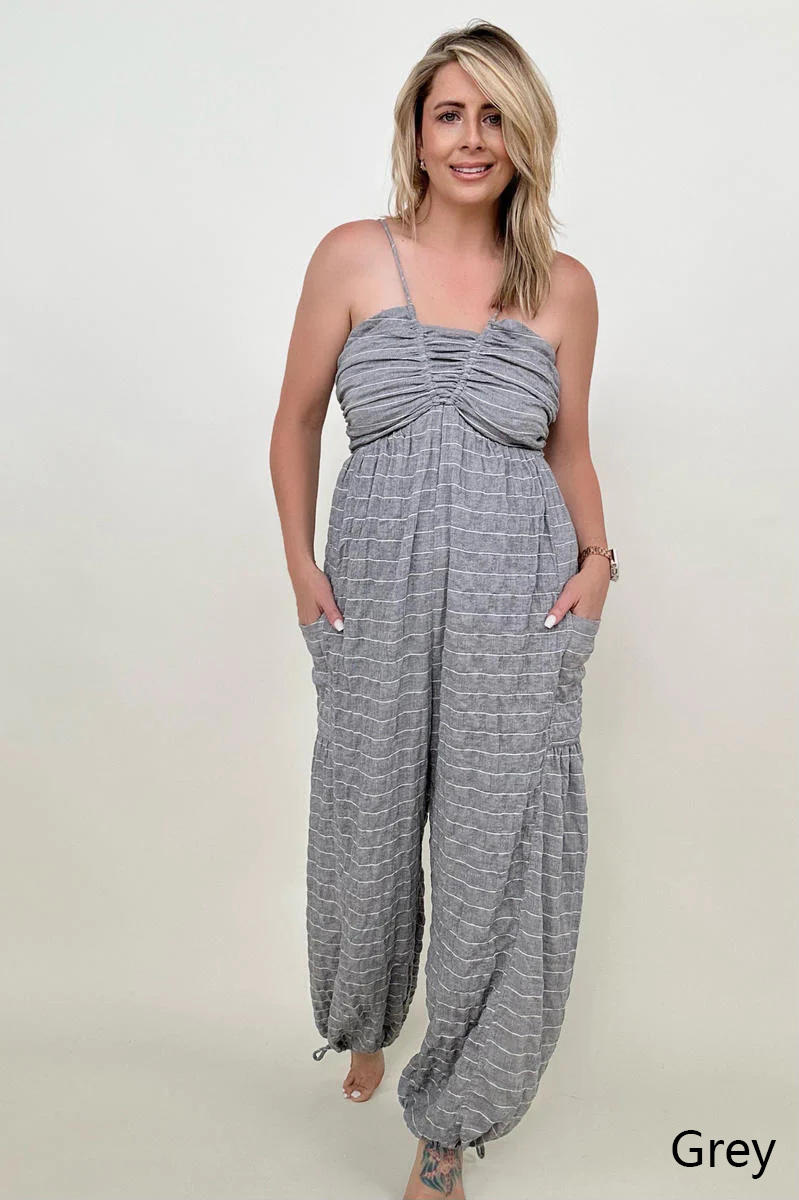 Palm Beach Tie Back Woven Jumpsuit