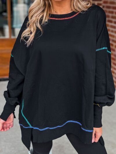 Free People Dupe Side Slit Sweatshirt