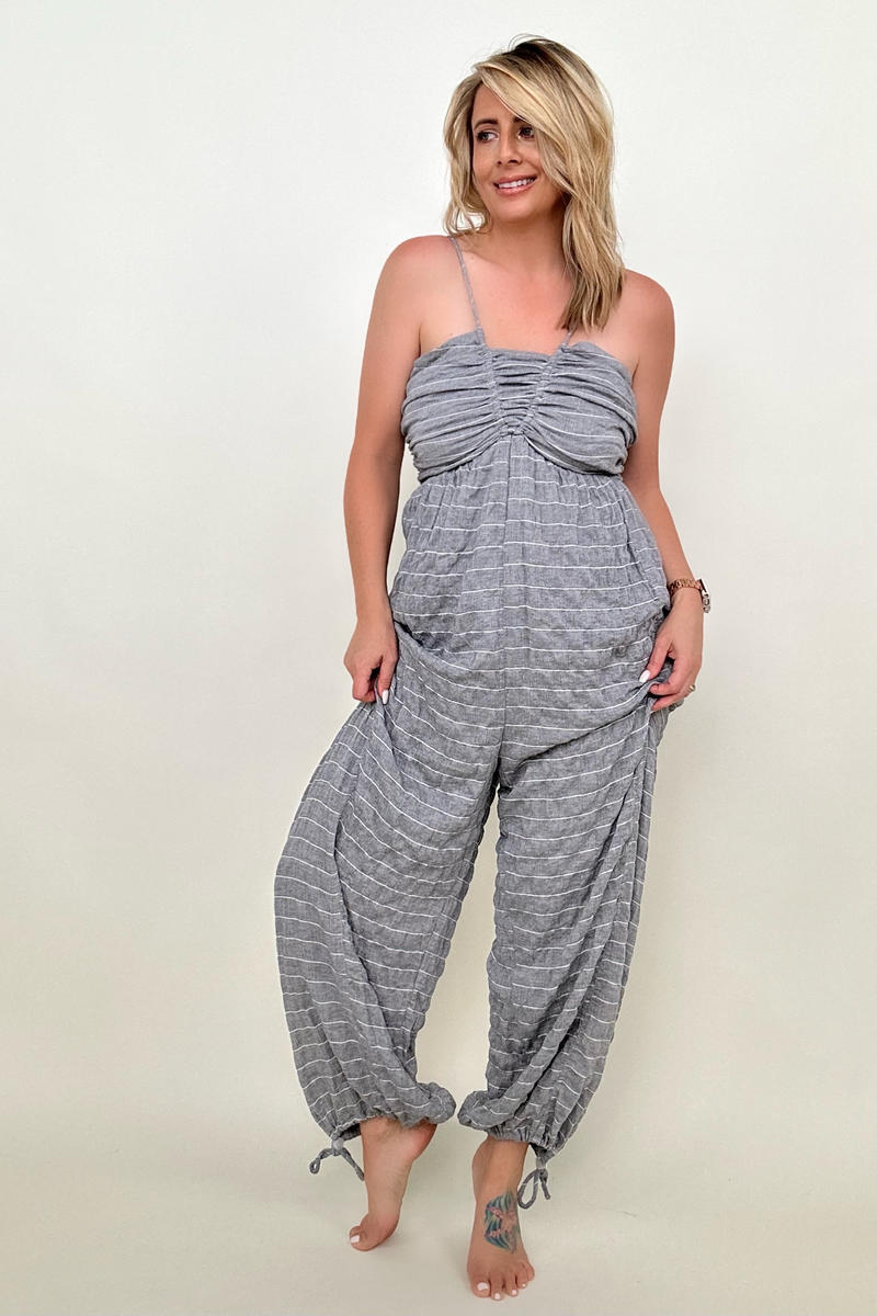 Palm Beach Tie Back Woven Jumpsuit