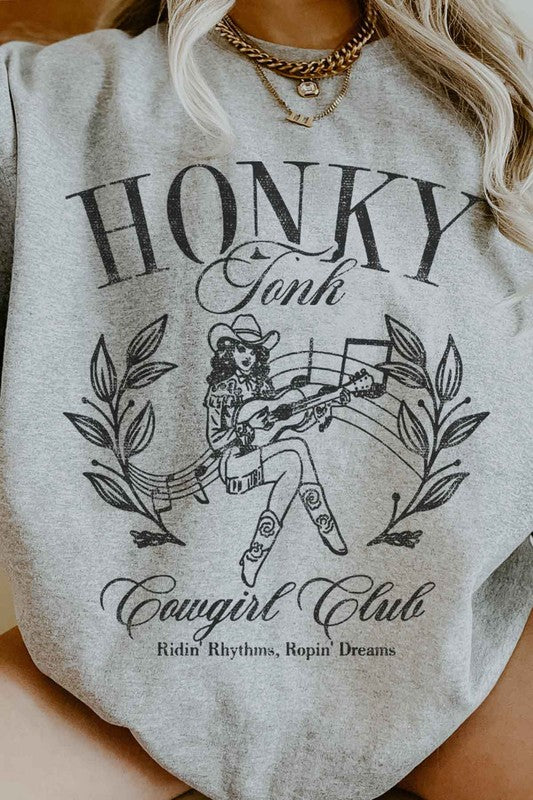 HONKY TONK COWGIRL CLUB OVERSIZED SWEATSHIRT