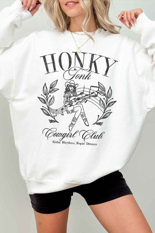 HONKY TONK COWGIRL CLUB OVERSIZED SWEATSHIRT