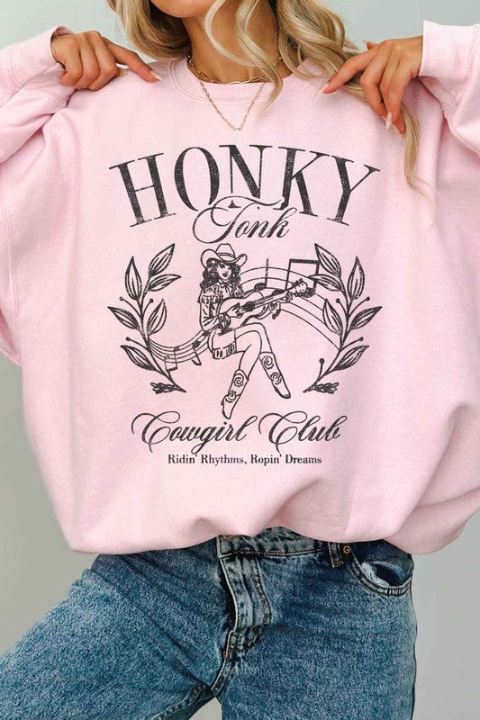 HONKY TONK COWGIRL CLUB OVERSIZED SWEATSHIRT