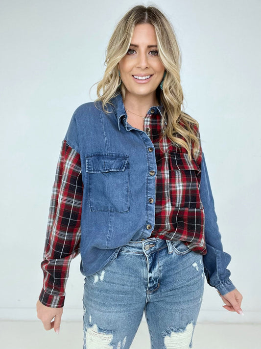 Denim and Flannel Button Down