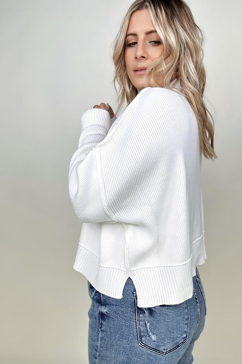 Zenana Oversized Cropped Sweater With Size Slits