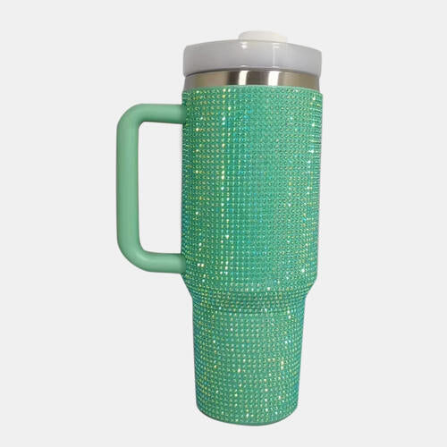 Bling Stainless Steel Tumbler with Straw